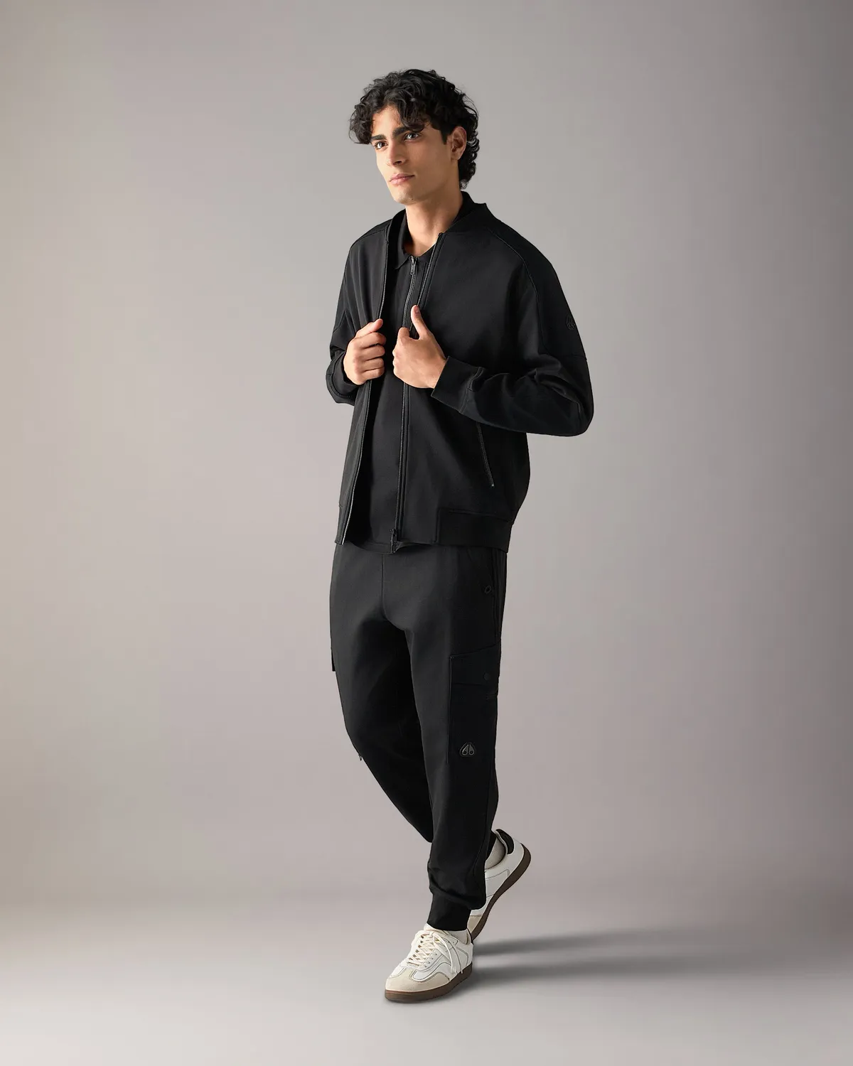 Moose Knuckles Dalon blouson bomber noir stretch zip double