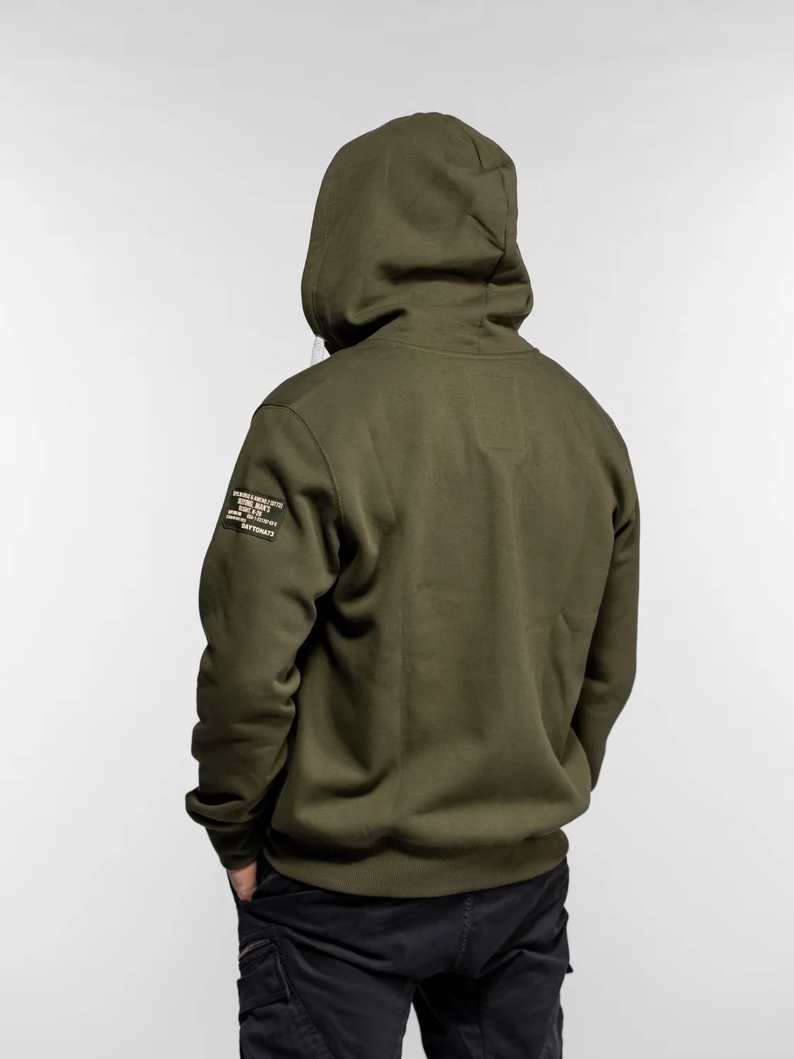 Daytona Tillman sweat capuche zip coton kaki