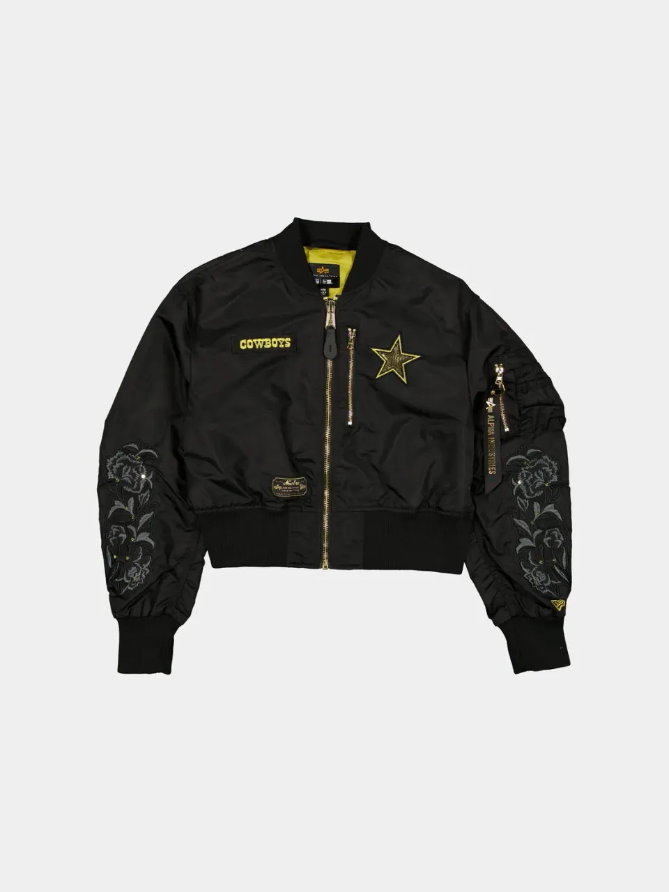 Alpha Industries L-2B Dallas Cowboys bomber femme cropped noir