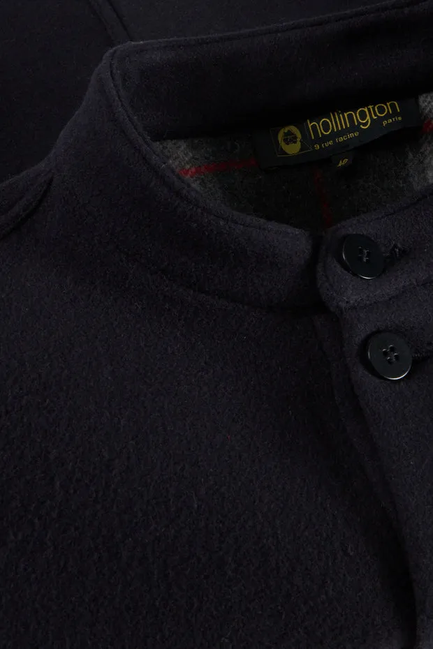Hollington Naipaul veste col officier laine marine