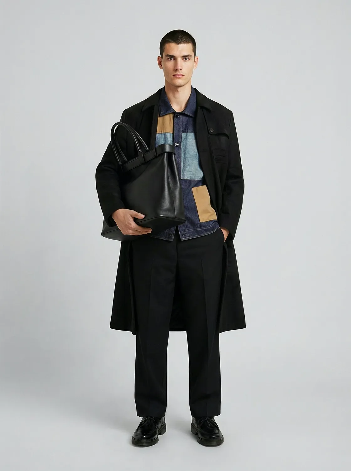 Lebrun manteau laine cachemire noir homme XS-XL