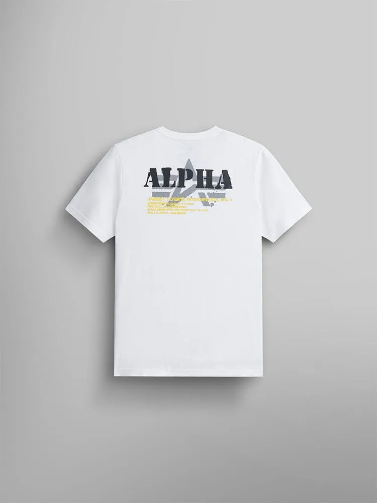 Alpha Industries Stencil t-shirt blanc coton unisexe
