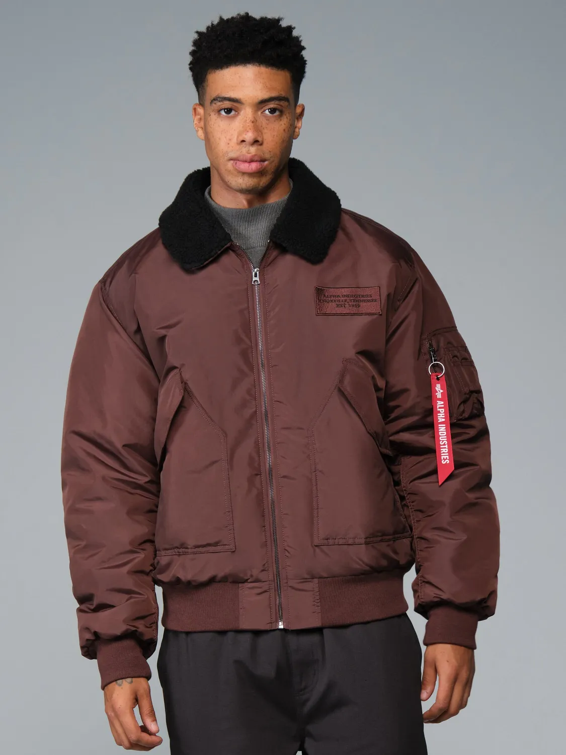 Alpha Industries CWU 45/P Oxford Sherpa bomber cocoa