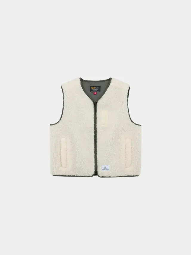 Alpha Industries Saia gilet sherpa femme écru