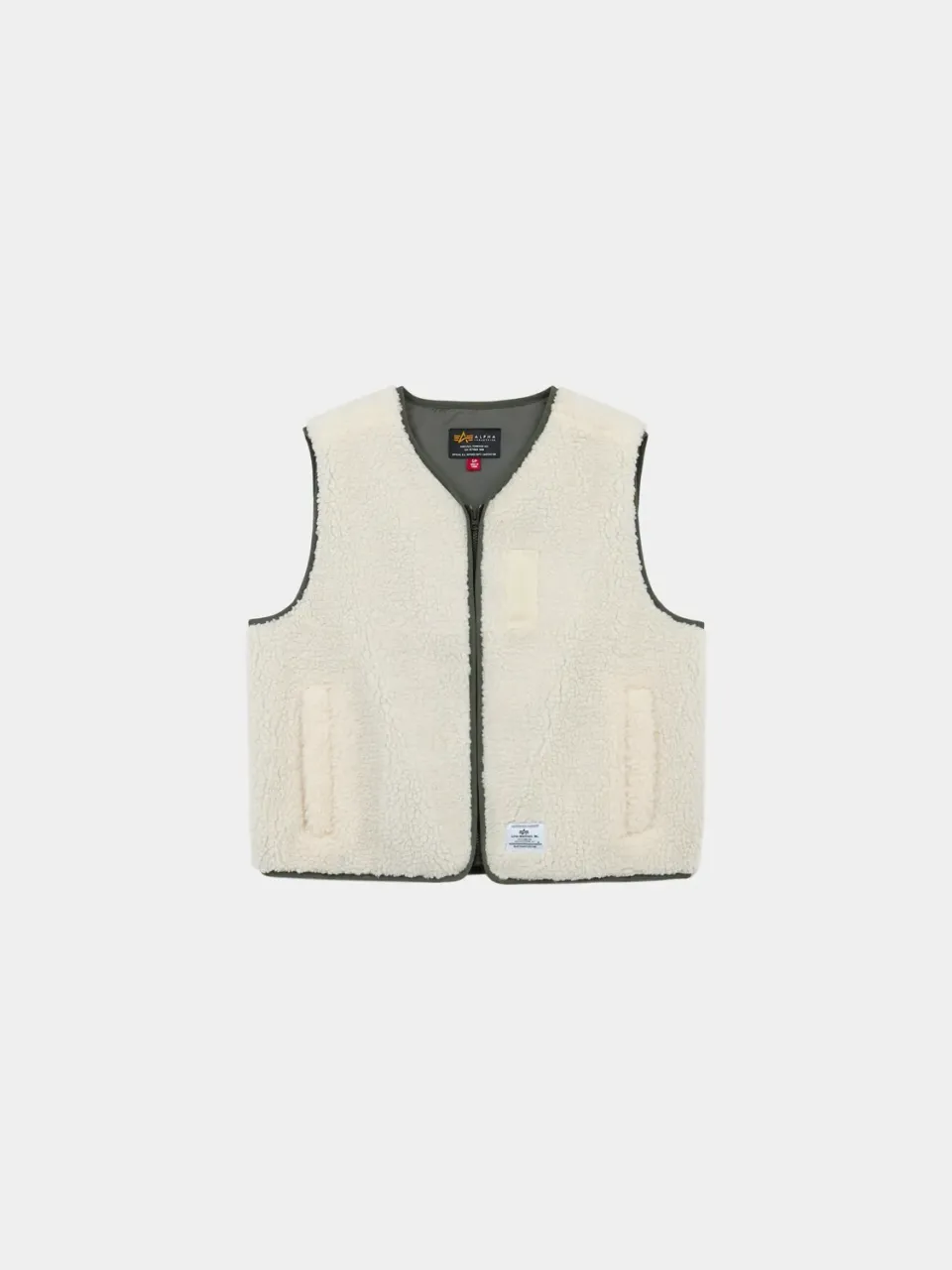 Alpha Industries Saia gilet sherpa femme écru
