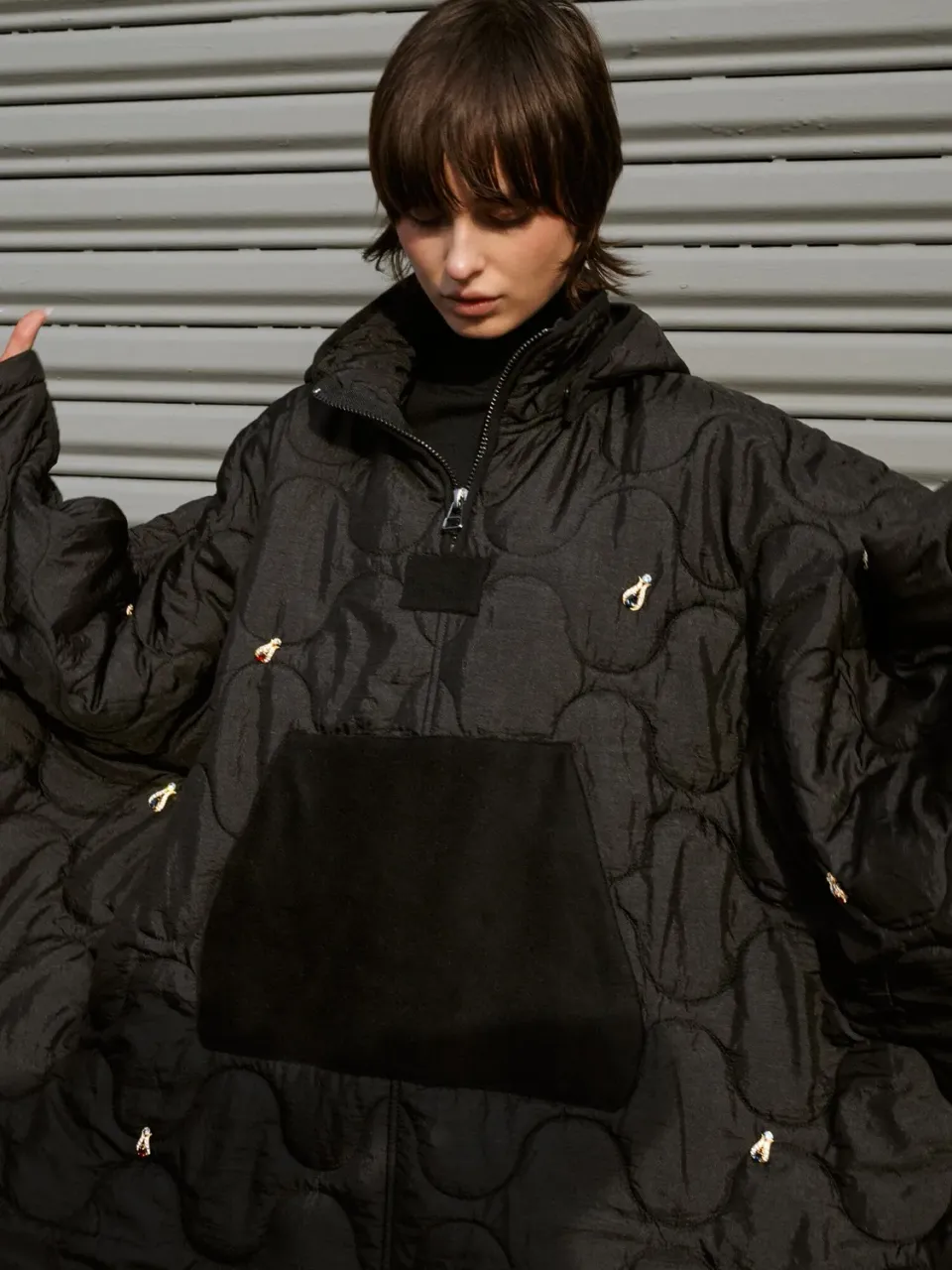 Alpha Industries GDBG poncho perles upcyclé noir taille unique
