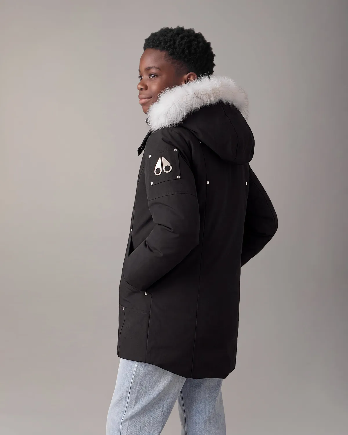 Moose Knuckles Original parka enfant noir fourrure