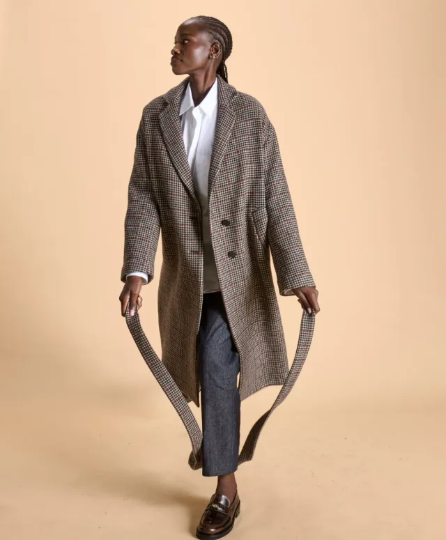 SOUBACQ Lenno manteau laine pied-de-poule chaud
