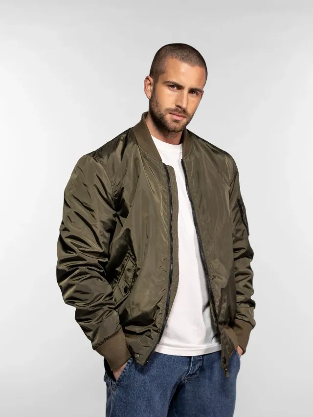 Daytona Ares bomber nylon MA-1 kaki doublure orange