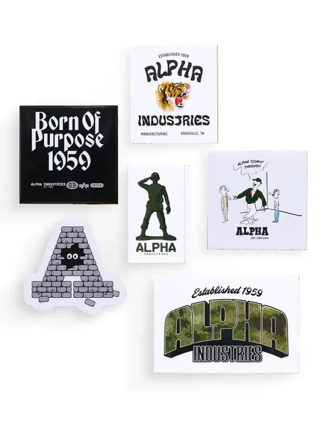 Alpha Industries Stickers pack autocollants assortis logo