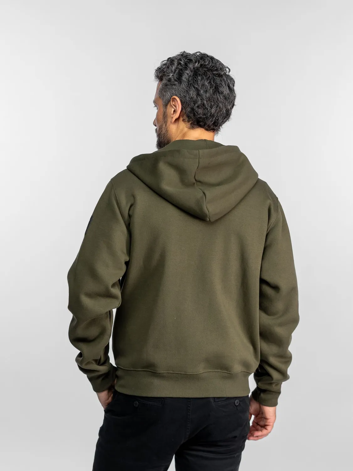 Daytona Tulman sweat capuche zip Kaki coton brossé