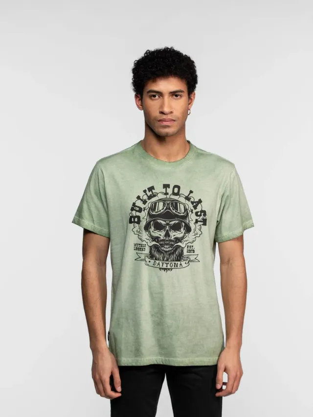 DAYTONA Hopis t-shirt homme coton effet délavé biker