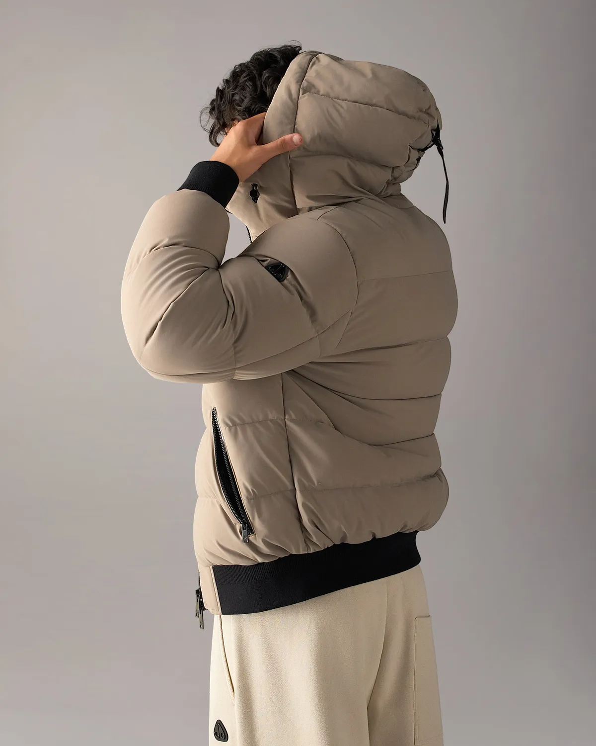 Moose Knuckles Soho bomber duvet ashen zippé