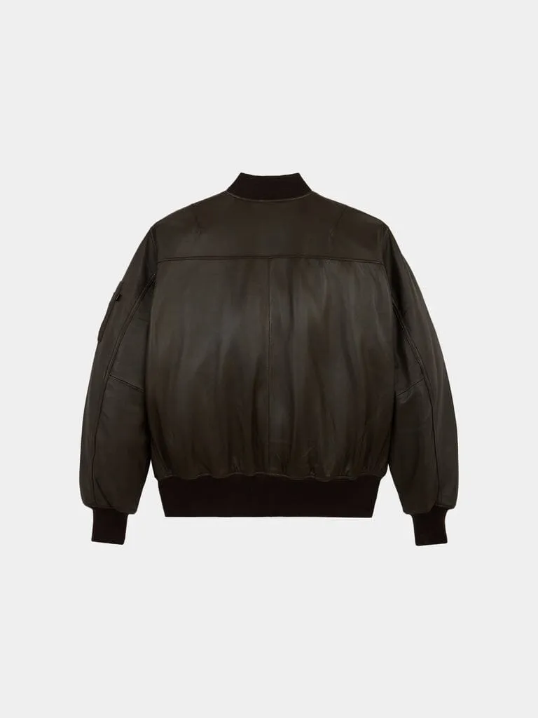 Alpha Industries MA-1 blouson cuir véritable Hickory