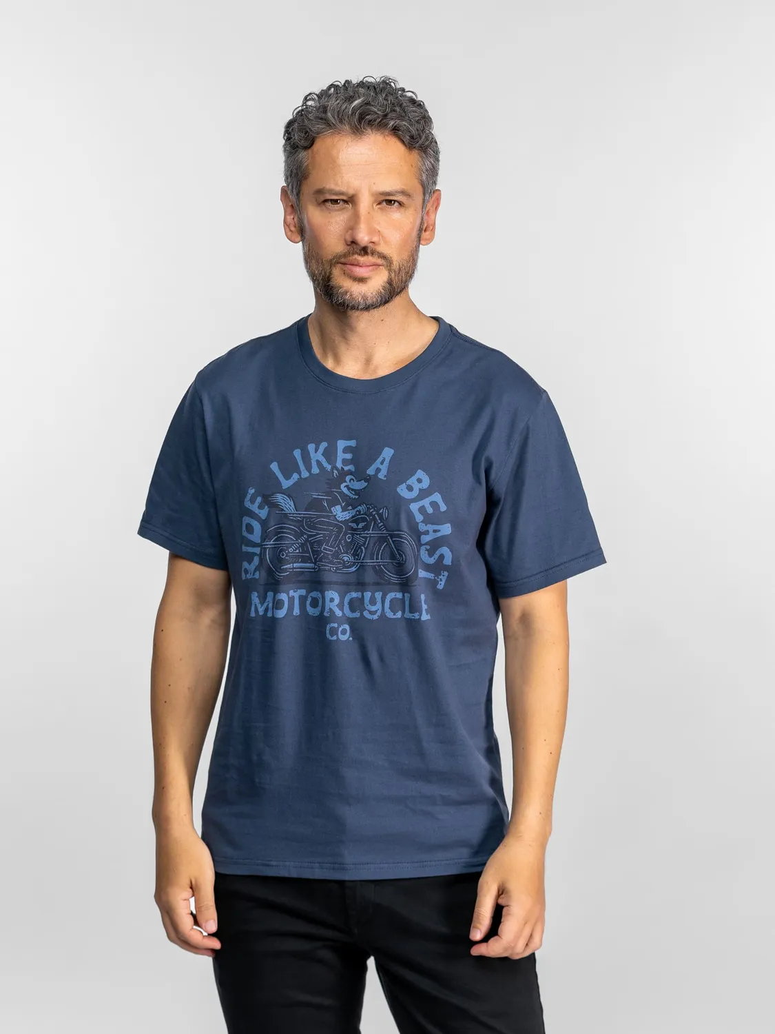 Daytona Norfolk t-shirt moto Vintage Blue coton