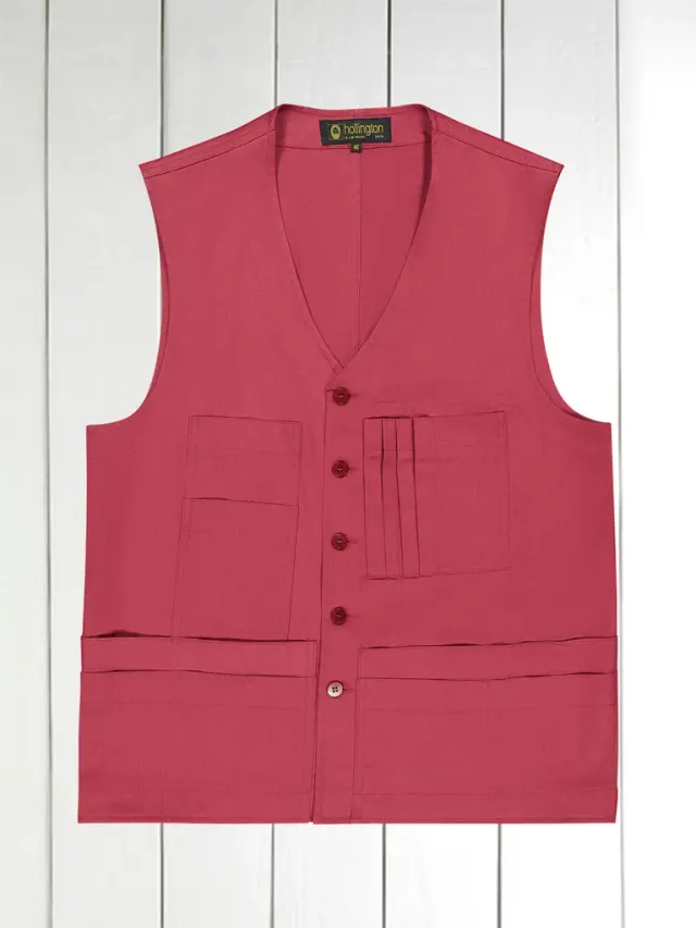 Hollington gilet 20 poches coton rose poudré