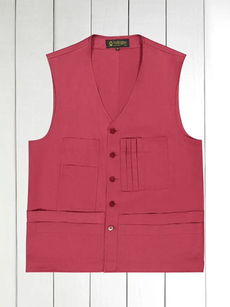Hollington gilet 20 poches coton rose poudré
