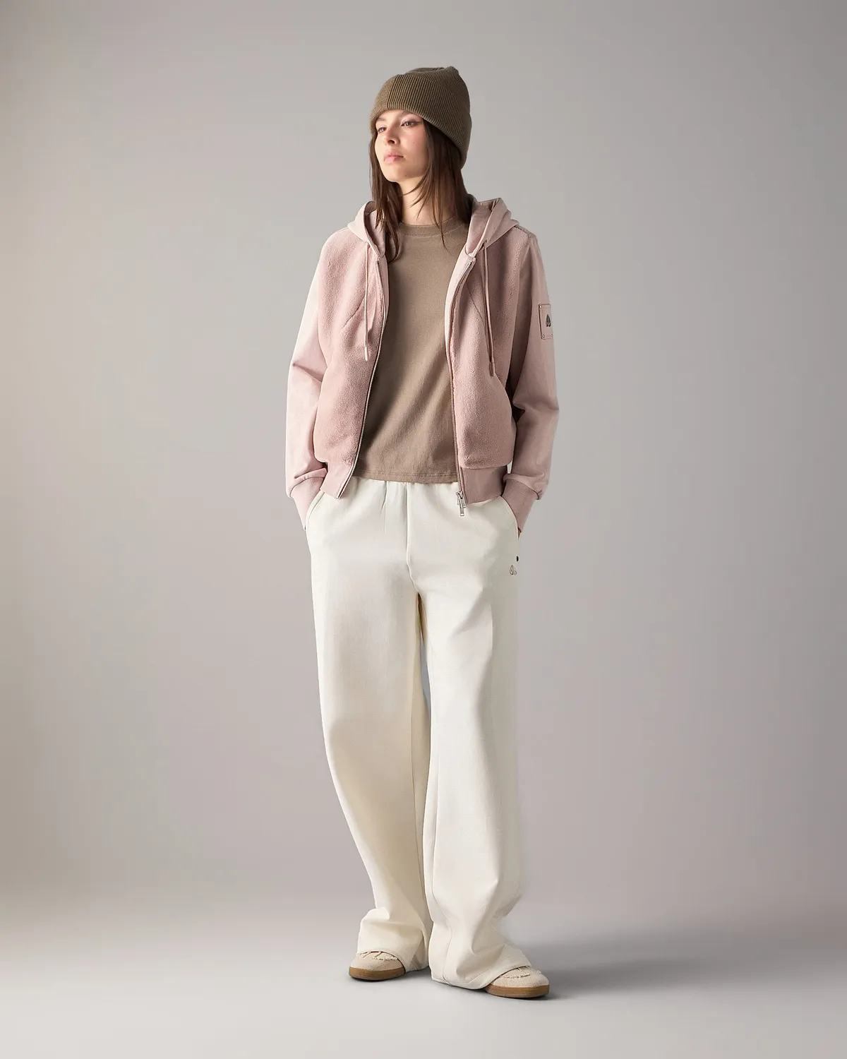 Moose Knuckles Bunny Roslyn Hoodie Rosewood fausse fourrure