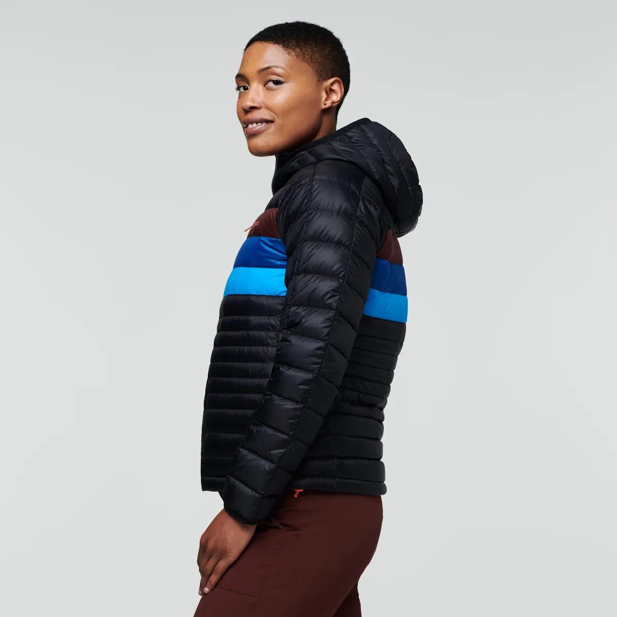 Cotopaxi Fuego Hooded Down Jacket doudoune femme Amber Stripes