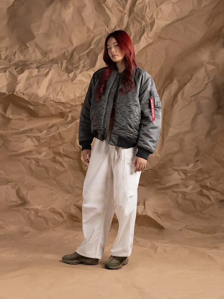 Alpha Industries MA-1 Shirring bomber femme gris matelassé