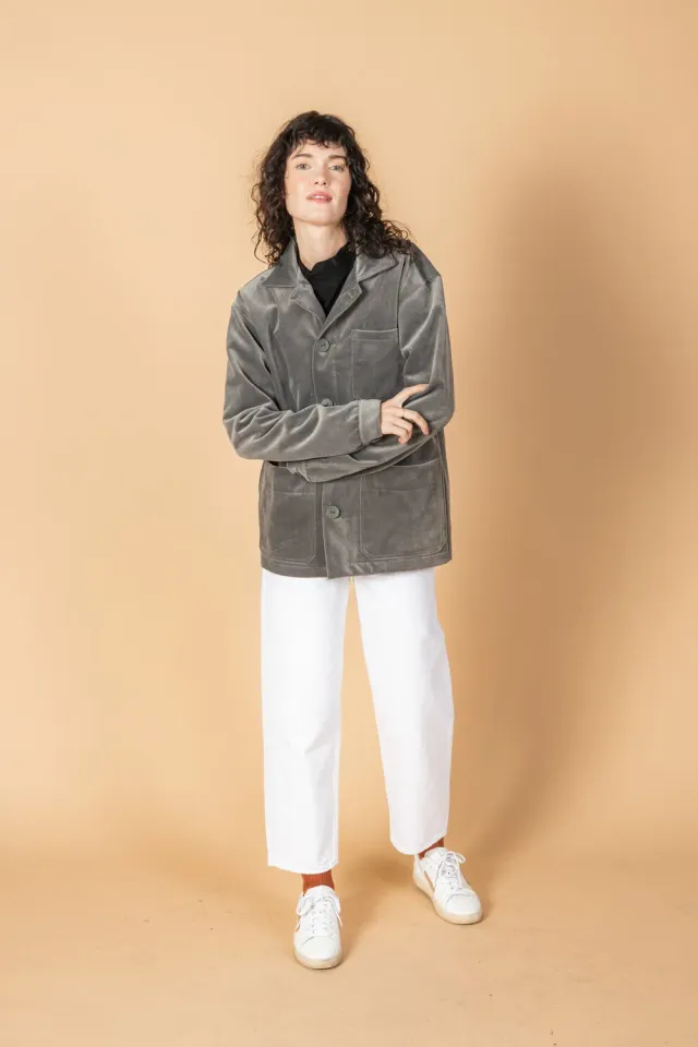 SOUBACQ Le Bleu Opale veste velours bleue fête