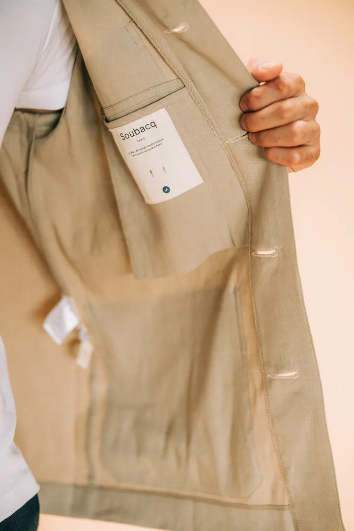 SOUBACQ Ambrosio bleu travail gabardine coton été