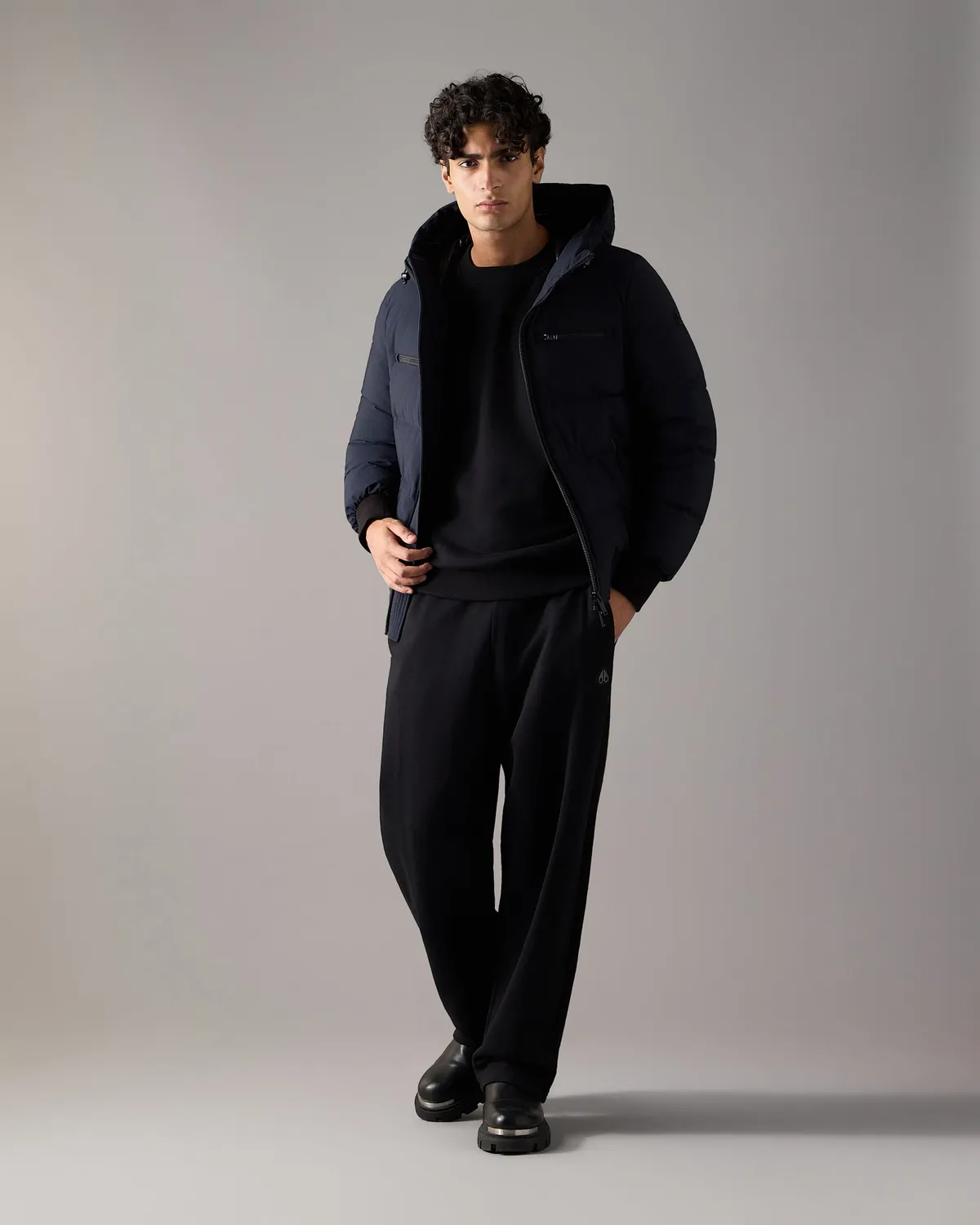 Moose Knuckles Soho Bomber duvet matelassé navy