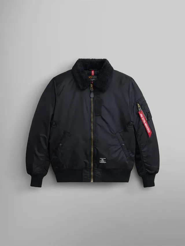 Alpha Industries B-15 Mod bomber noir col mouton