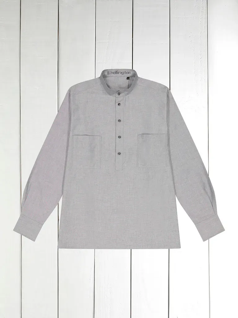 Hollington chemise oxford coton col mao grise homme