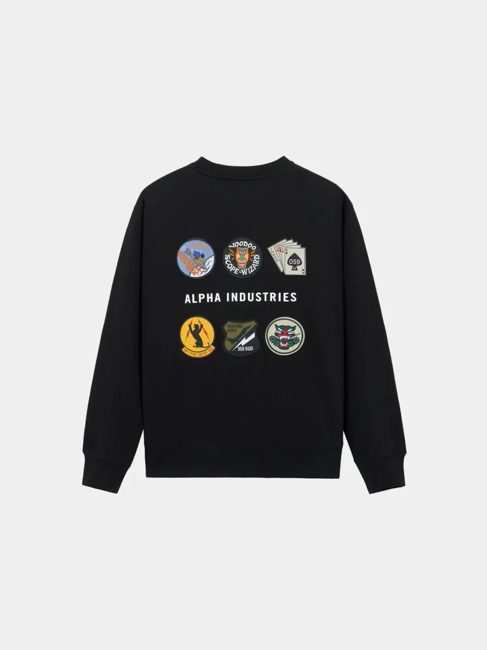 Alpha Industries Patched sweat col rond noir 320 GSM