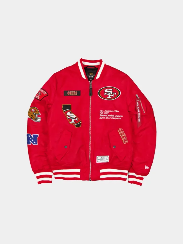 Alpha Industries MA-1 Bomber 49ers rouge mi-saison