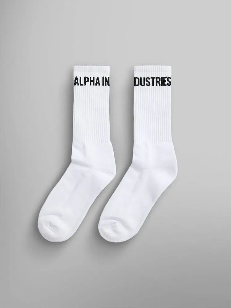 Alpha Industries Logo chaussettes blanches coton O/S