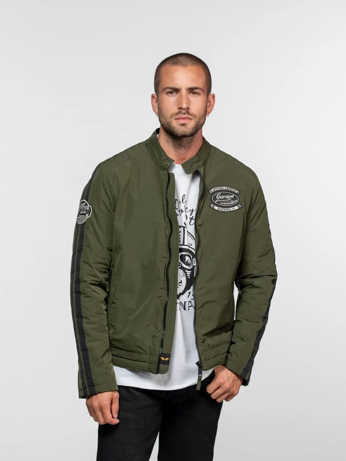 DAYTONA Hamilton veste nylon racing noire patchs