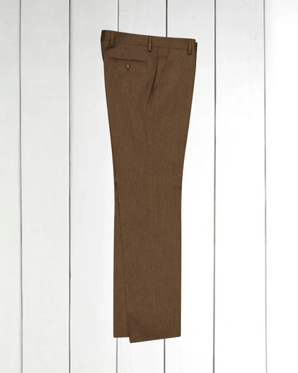 HOLLINGTON siza pantalon cachou laine coupe ajustée