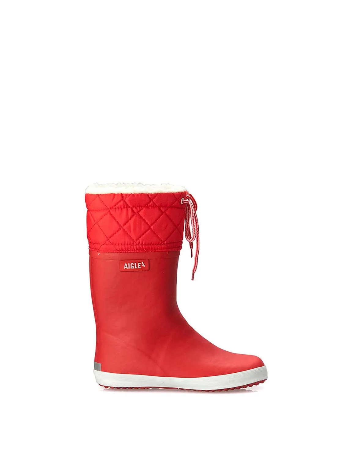 Aigle Giboulee 2 botte de pluie enfant fourrée Marine Blanc