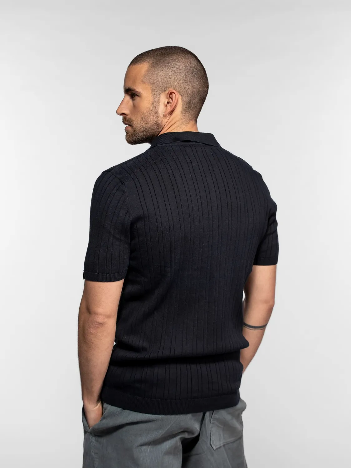 Daytona Dent polo tricot Natural côtelé