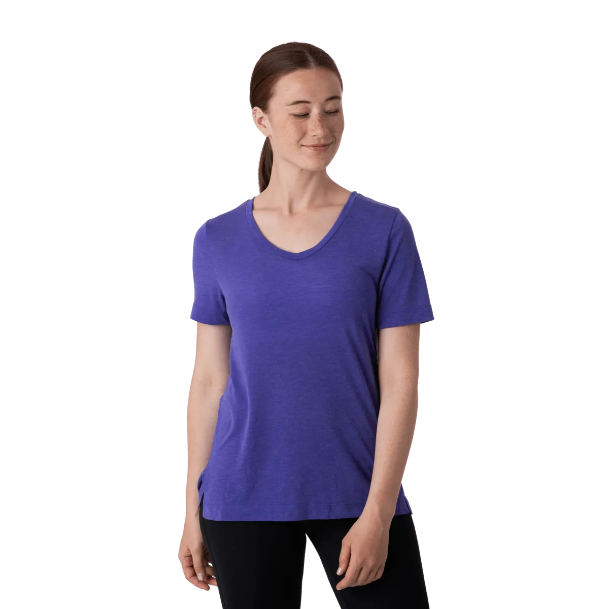 Cotopaxi Paseo t-shirt femme Black Iris col V voyage