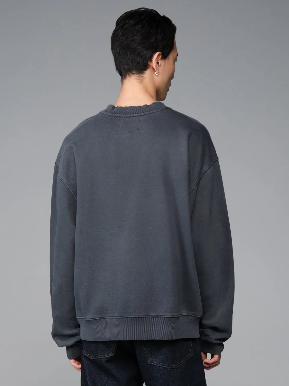 Alpha Industries Air Aux sweat col rond coton noir délavé