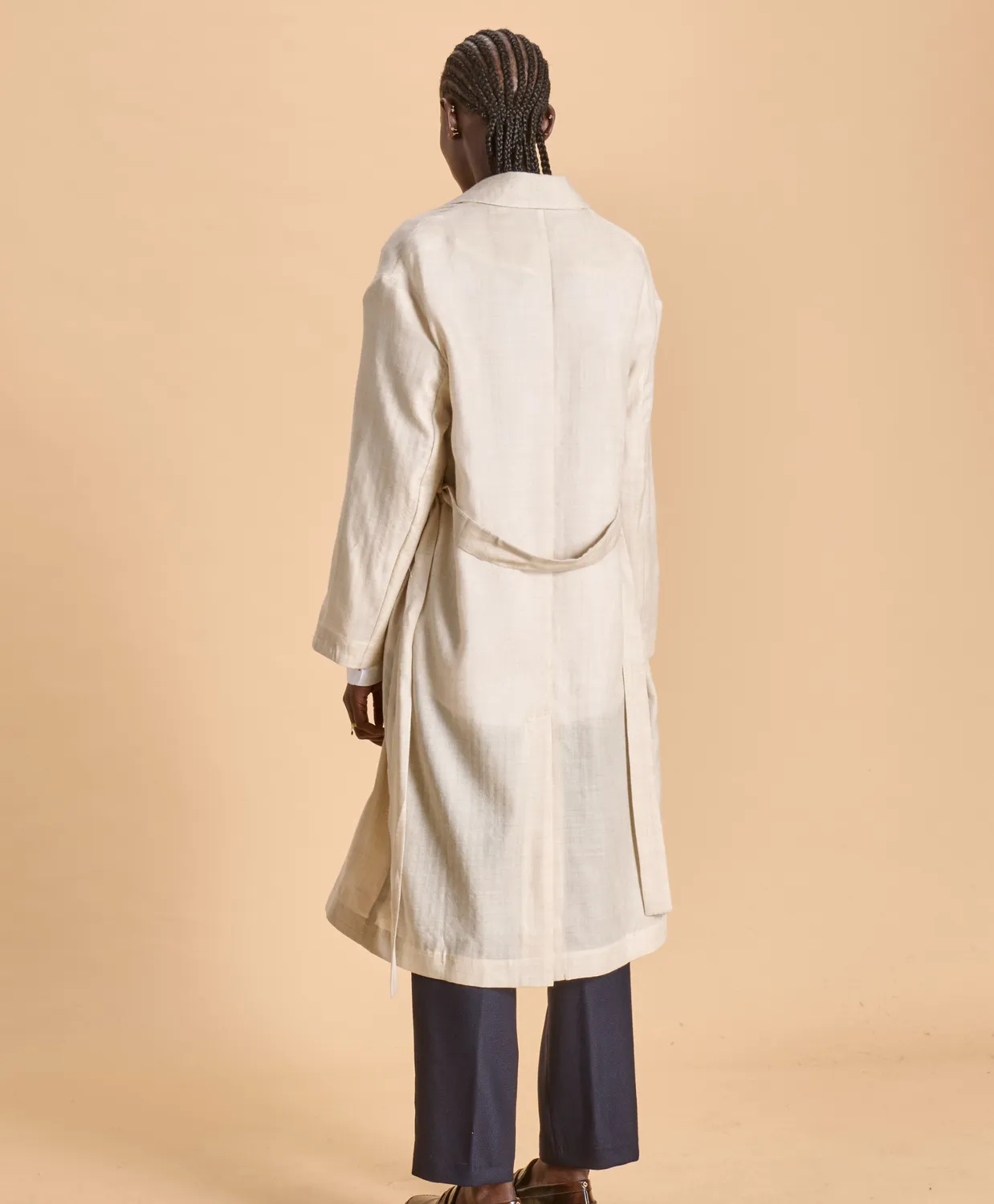 Soubacq Nacre manteau cachemire soie beige