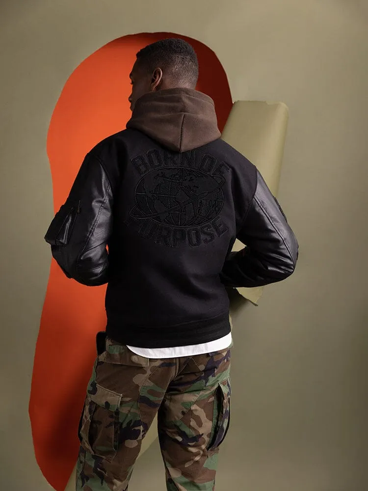 Alpha Industries MA-1 Varsity Blouson noir simili cuir
