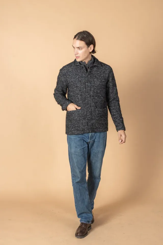 Soubacq La Pausa veste tweed cachemire