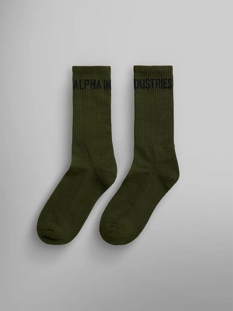 Alpha Industries Logo chaussettes blanches coton O/S