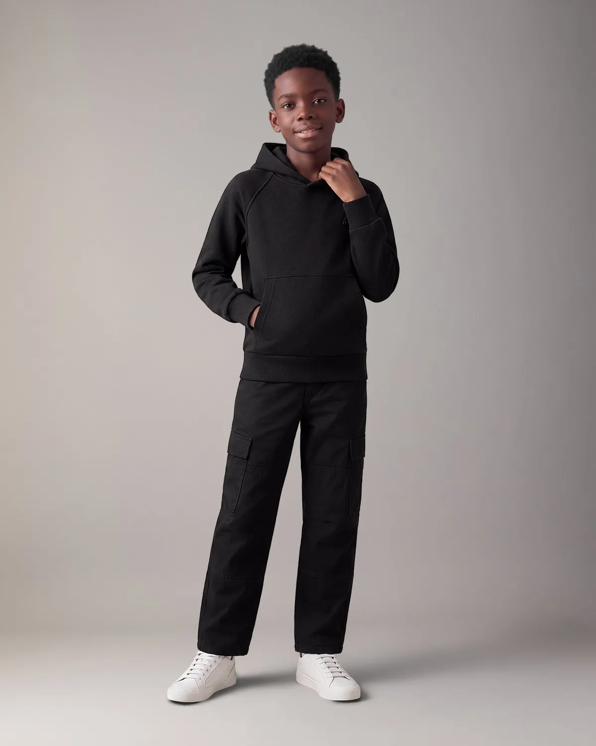 Moose Knuckles Yul Hoodie Sweat Enfant Noir Doux