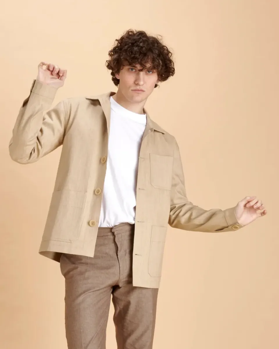Soubacq Le Bleu Damour veste gabardine coton