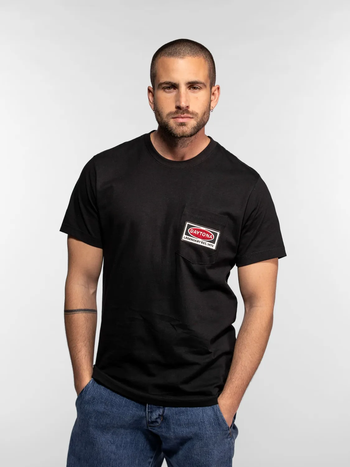 Daytona Vilas t-shirt coton homme beige poche poitrine