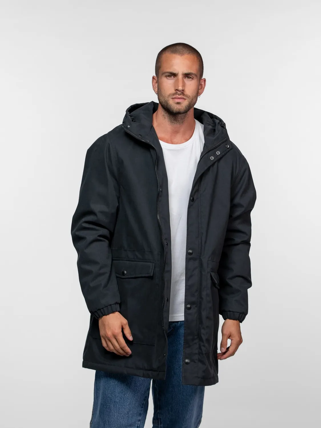 Daytona Lopez parka longue homme Navy doublure sherpa