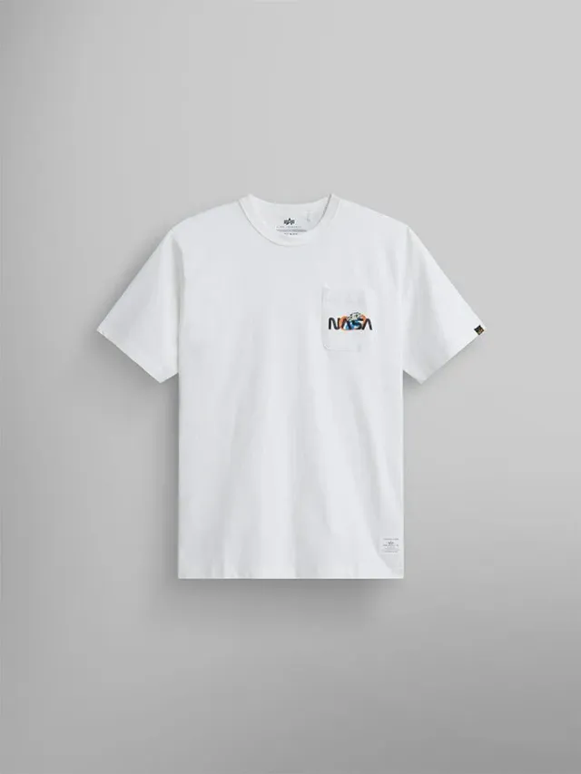 Alpha Industries NASA Pocket t-shirt blanc coton poche poitrine
