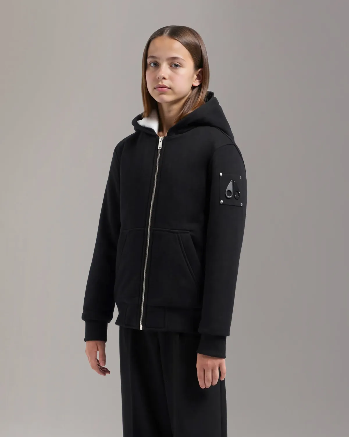 Moose Knuckles Classic Bunny Hoodie sweat enfant noir