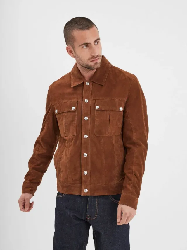 Daytona Smith FM-102574 veste daim homme tobacco chèvre
