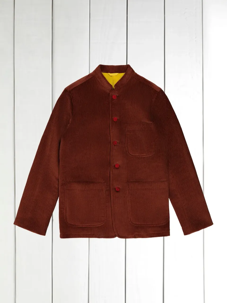 Hollington Tyrol col Nehru veste châtaigne ajustée